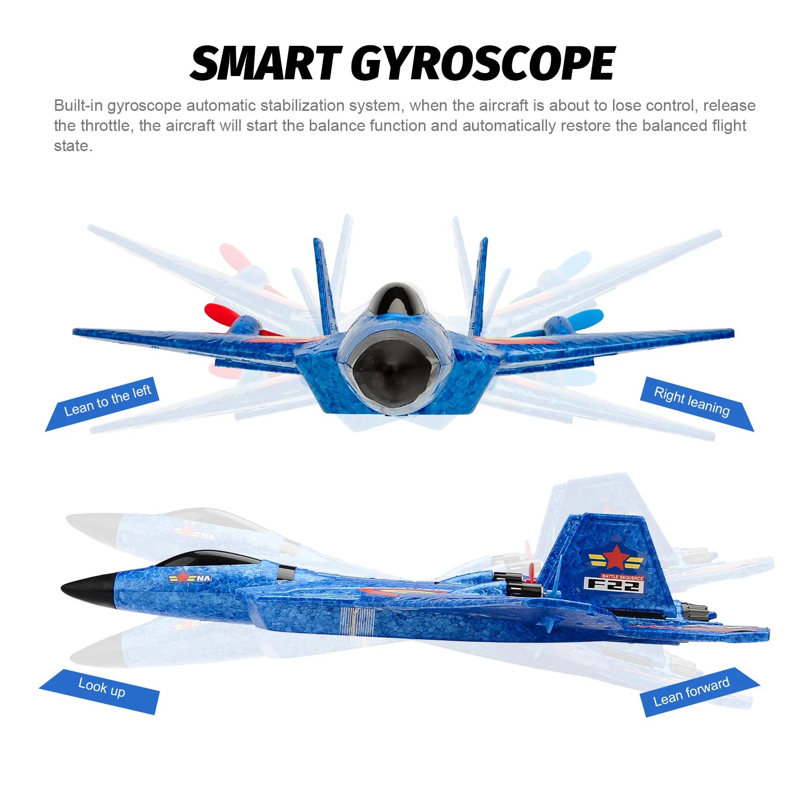 F22 raptor 2.4G remote control airplane EPP foam toy for kids 