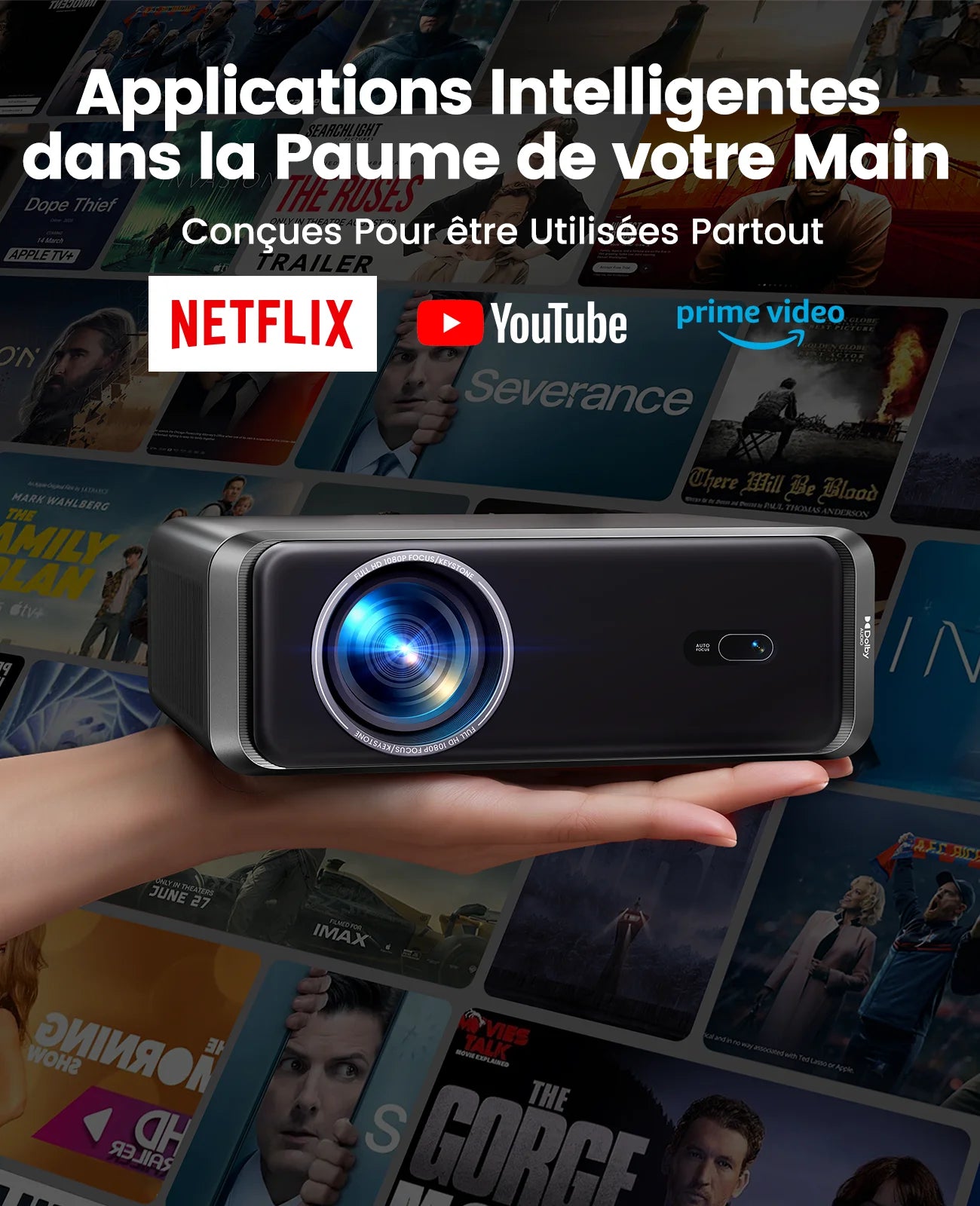 Projecteur Laresar A1 Netflix 1000ANSI 4K – Home Cinéma avec Dolby Audio et WiFi6