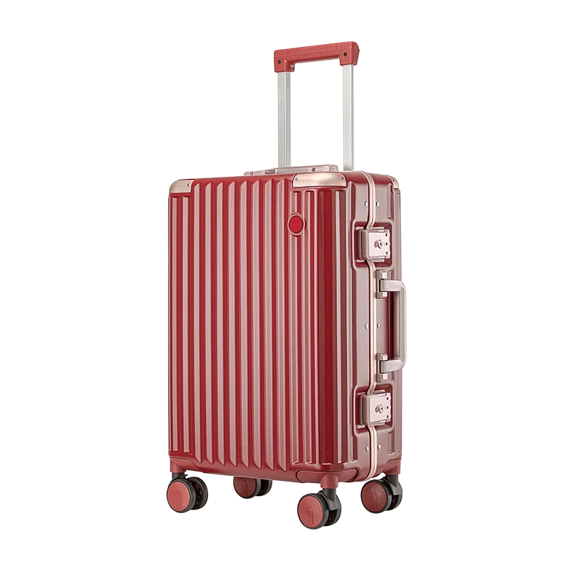 Valise rigide en PC avec cadre en aluminium – bagage à roulettes à serrure TSA, 20, 24 et 26 pouces