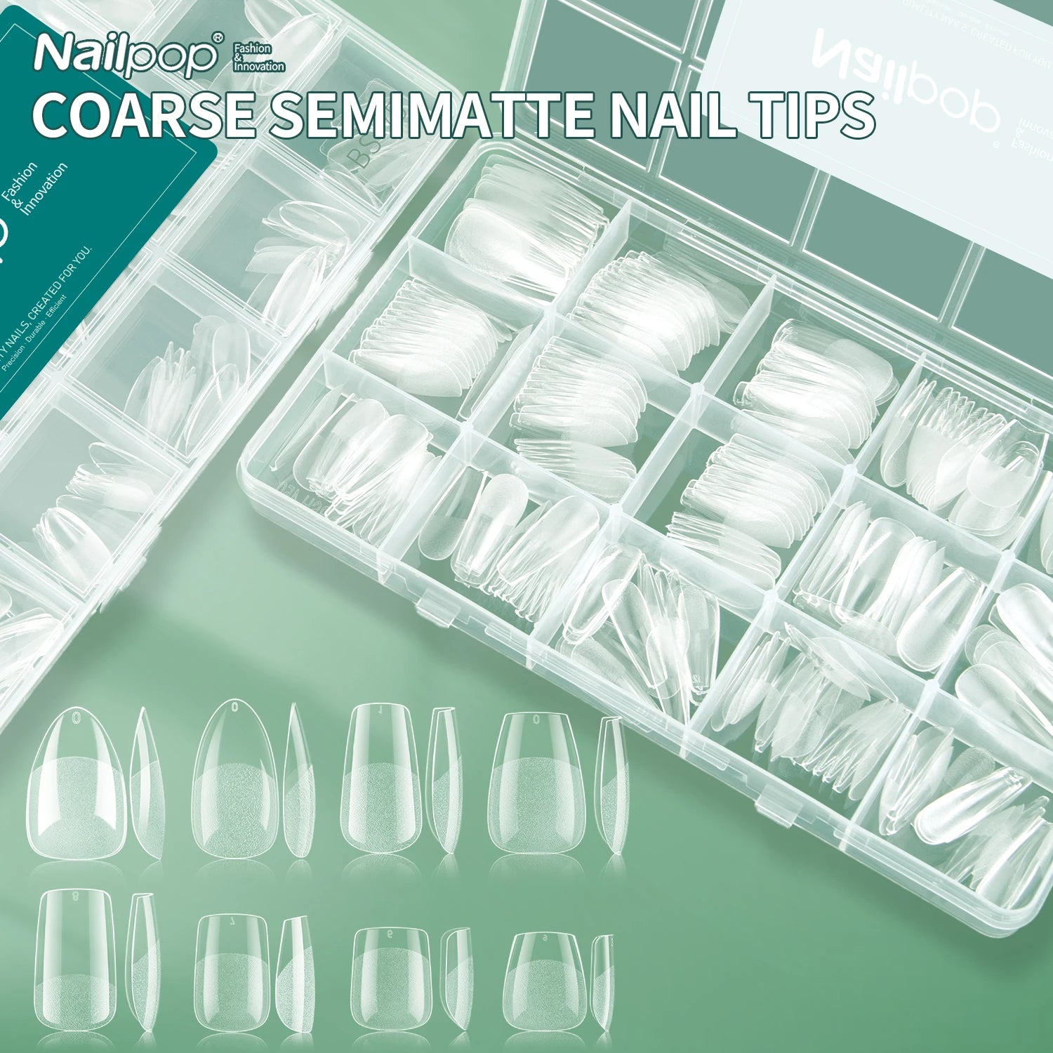 Faux Ongles Semi-Mat Amande 240 pcs