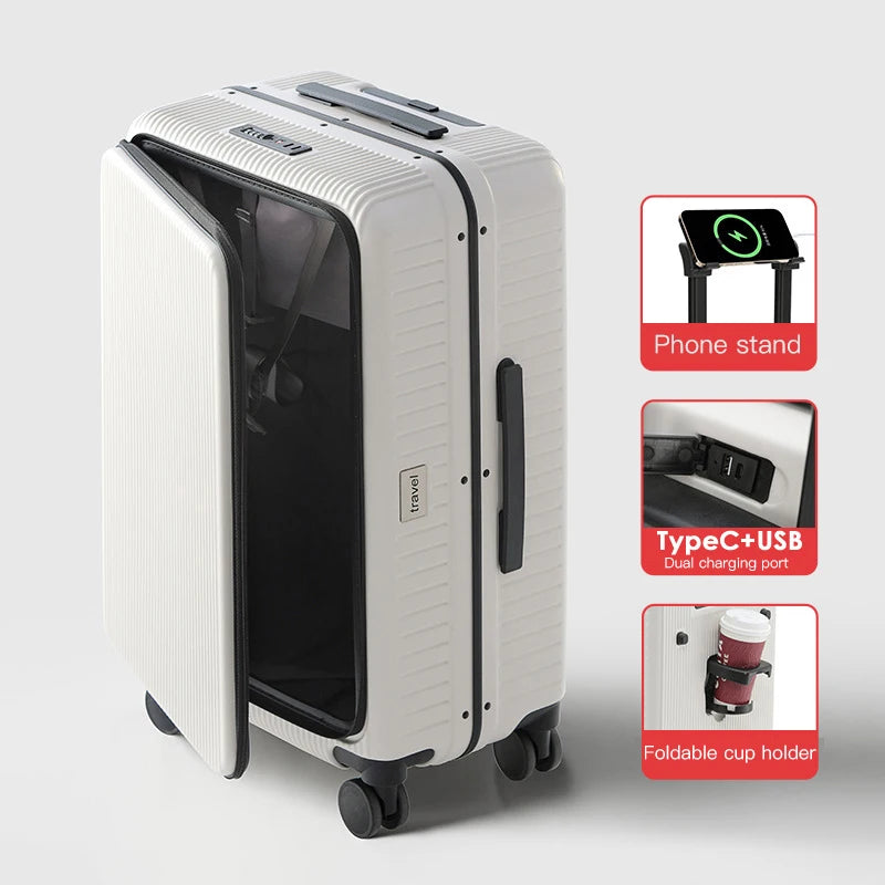 Valise SUSHIMU – Roulettes avec ouverture avant et boîte à mot de passe, cabine 20 et 24 pouces