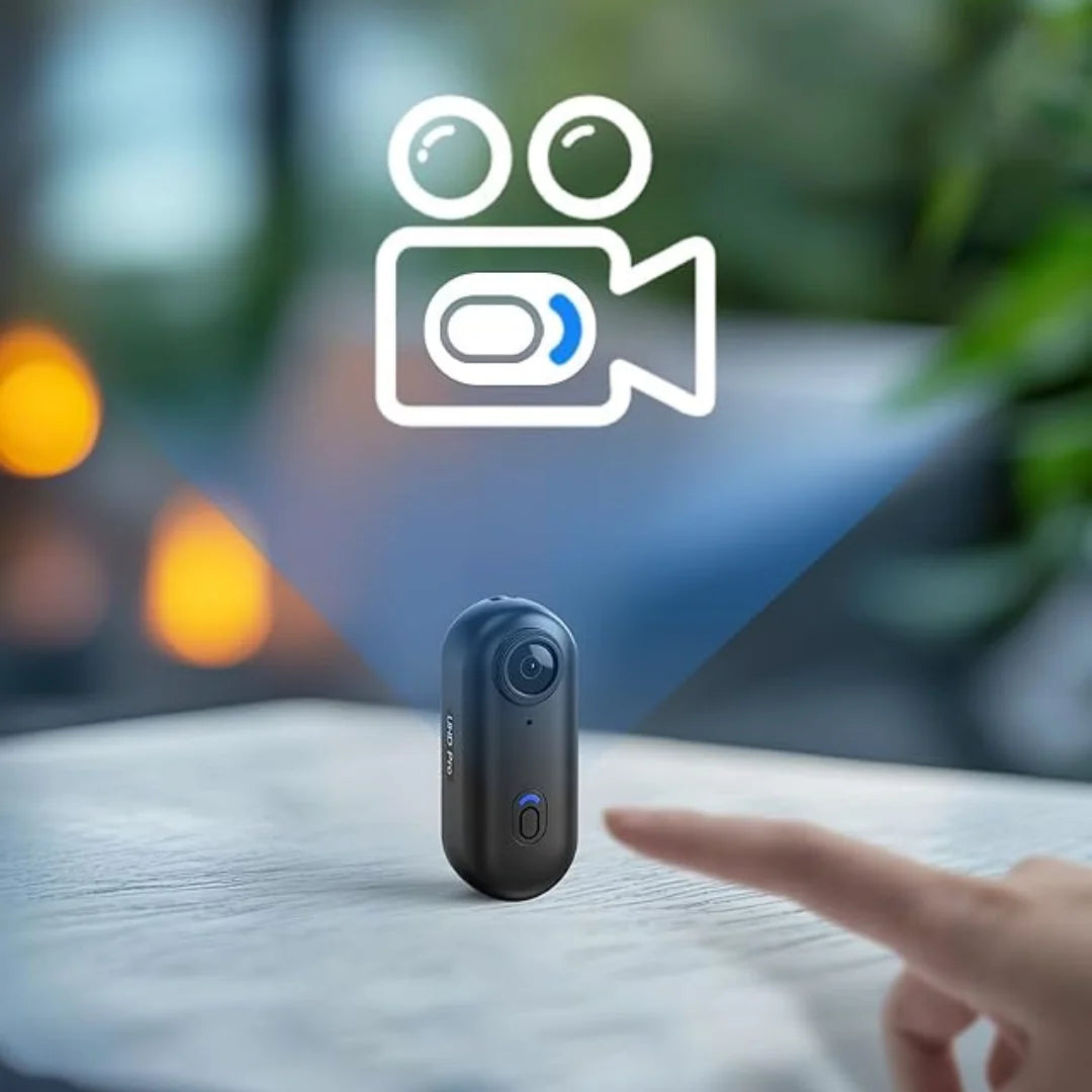 Mini caméra corporelle W4 1080P – Caméra 4K portable avec clip rotatif et support de casque