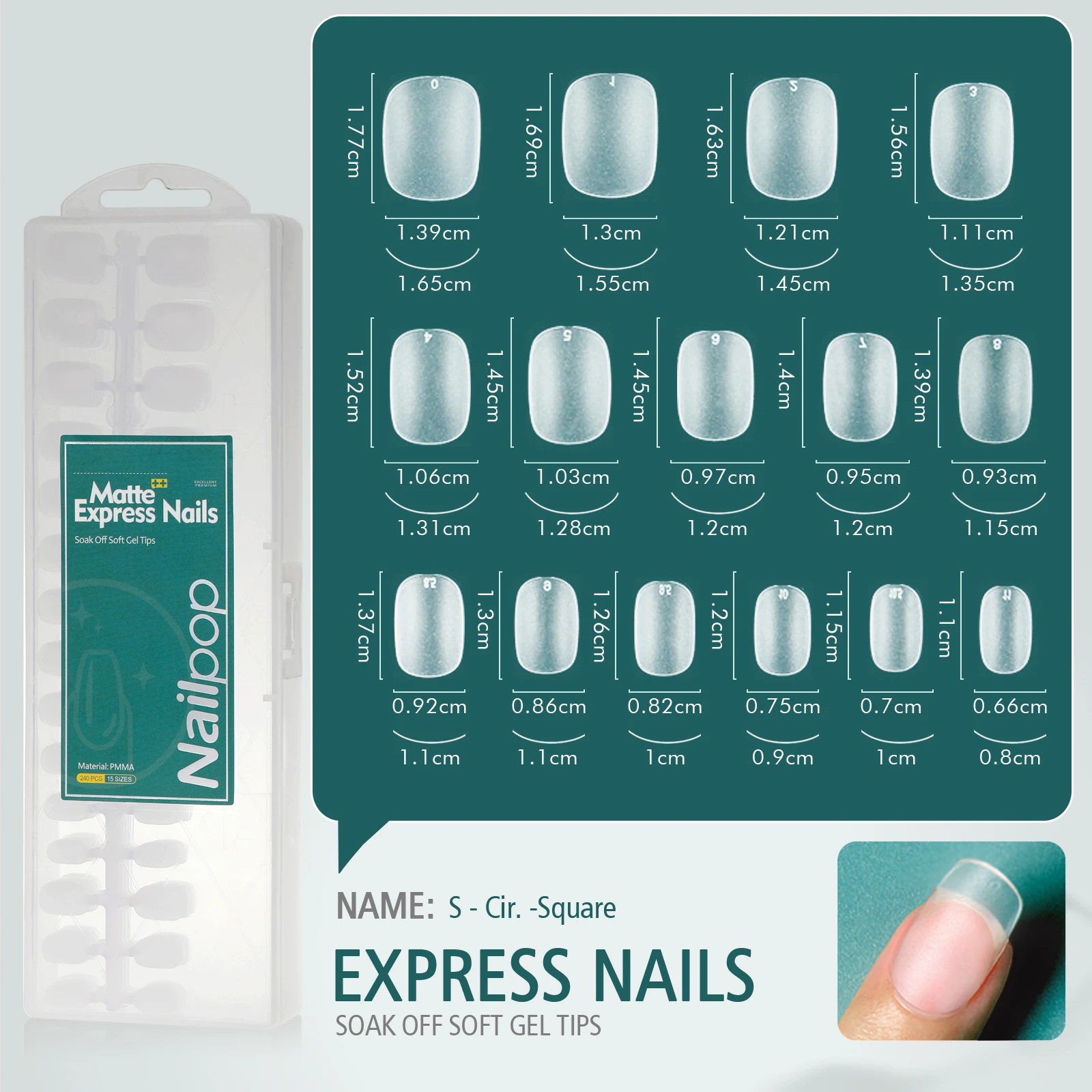 Faux ongles mats et doux, 240 pièces