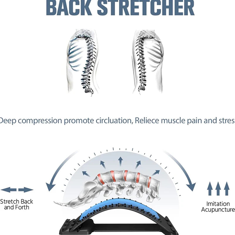 Multi-level Adjustable Stretching Back Stretcher Magnetotherapy Massager Waist Neck Fitness Lumbar Cervical Spine Support Otolaryngology Institutes 