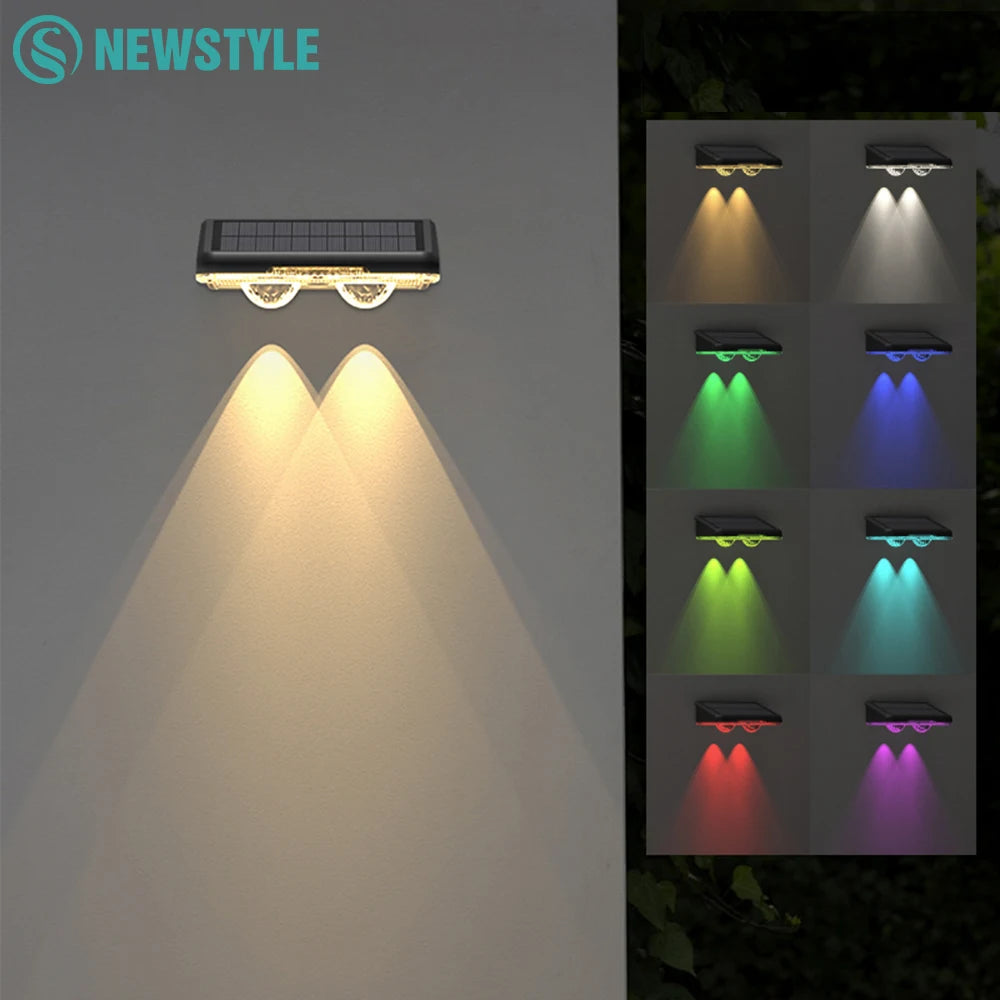 Solarleuchten für Zäune mit 4 LEDs – Up/Down-Beleuchtung