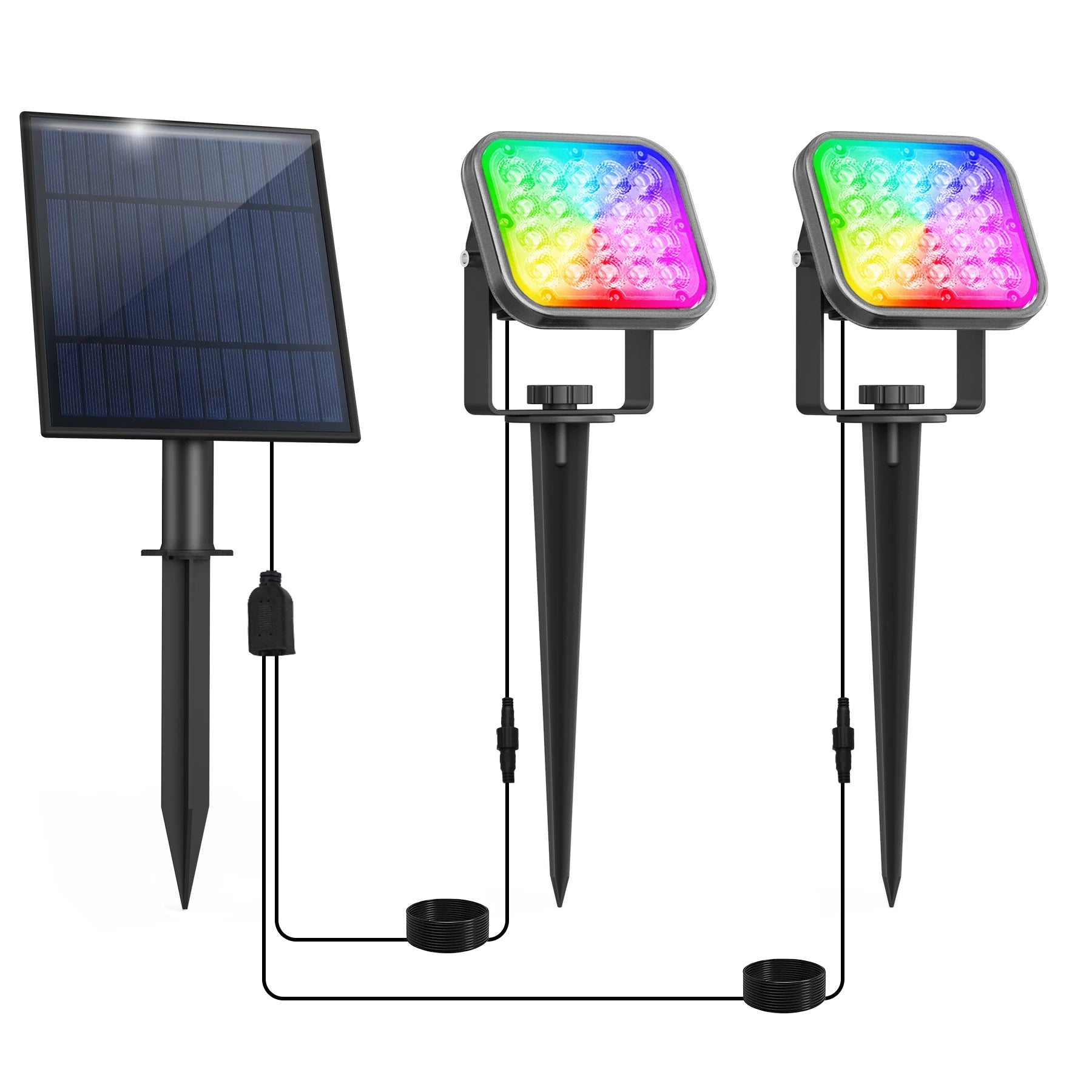 T-SUNRISE LED-Solarleuchte – IP65, 2-in-1 / 4-in-1 Außenbeleuchtung, 3000K/6000K/RGB, Garten- und Landschaftsleuchte