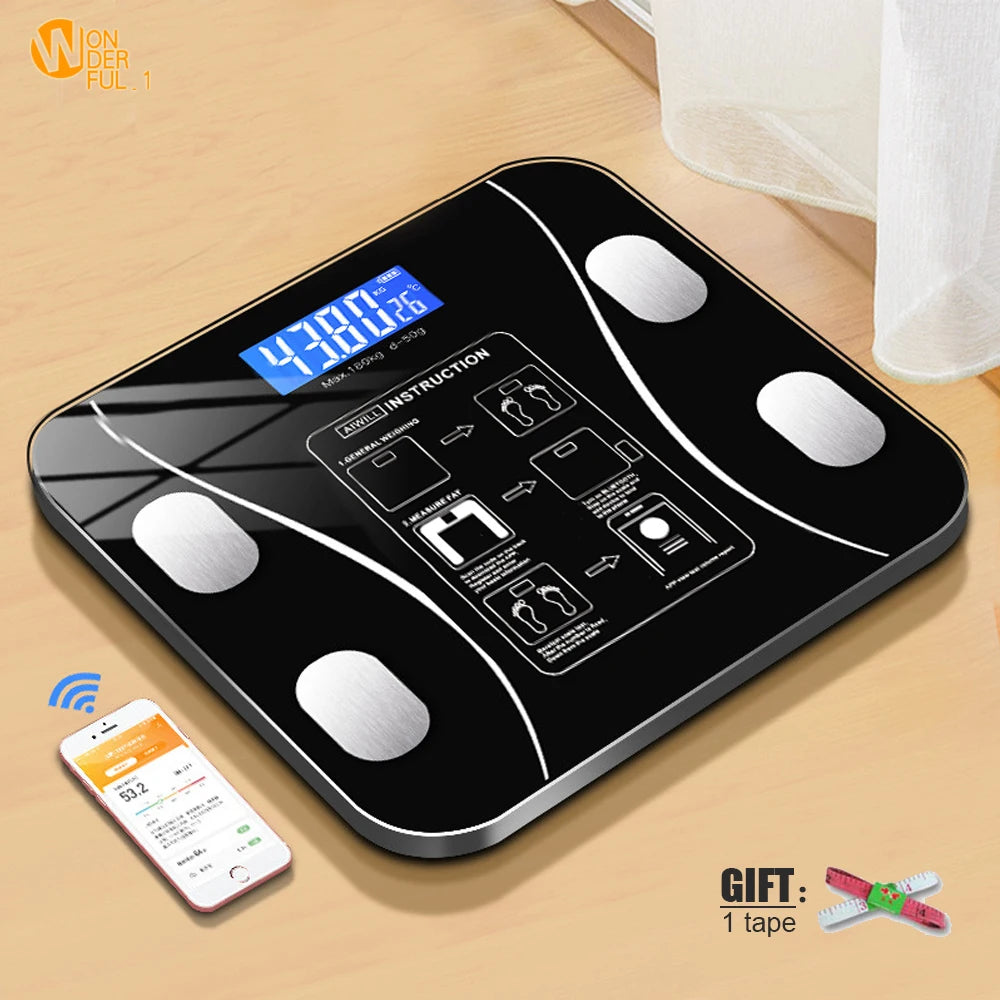 Balance, Digital Bathroom Scale Body Composition Analyzer with Smartphone App Bluetooth Compatible