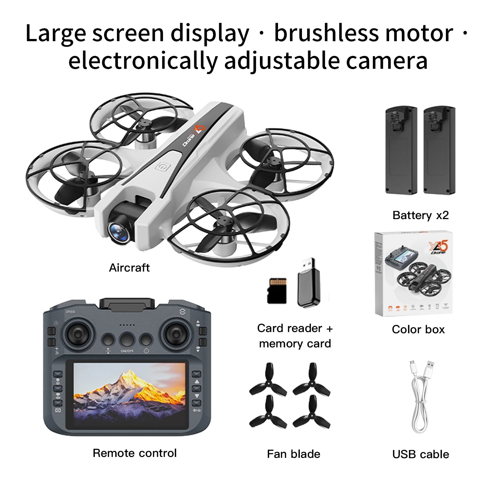2025 YL05 Drone 8K HD avec Caméra et Écran – Quadcopter RC 360° Flip