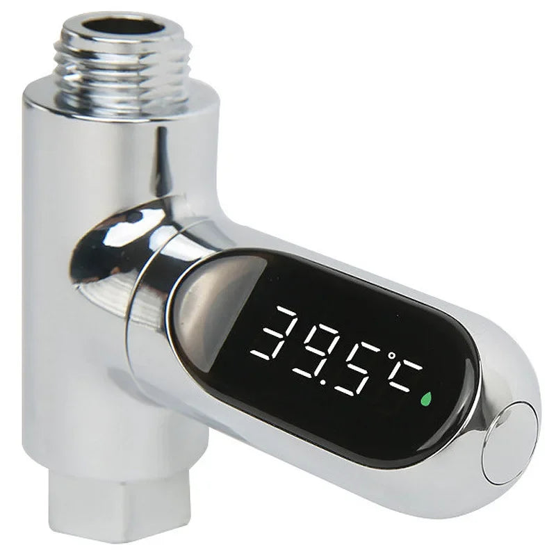 Thermomètre de Douche, Compteur de température d'eau en plastique, affichage LED, Celsius, rotation à 360 °, 8-85 ℃, douche électrique