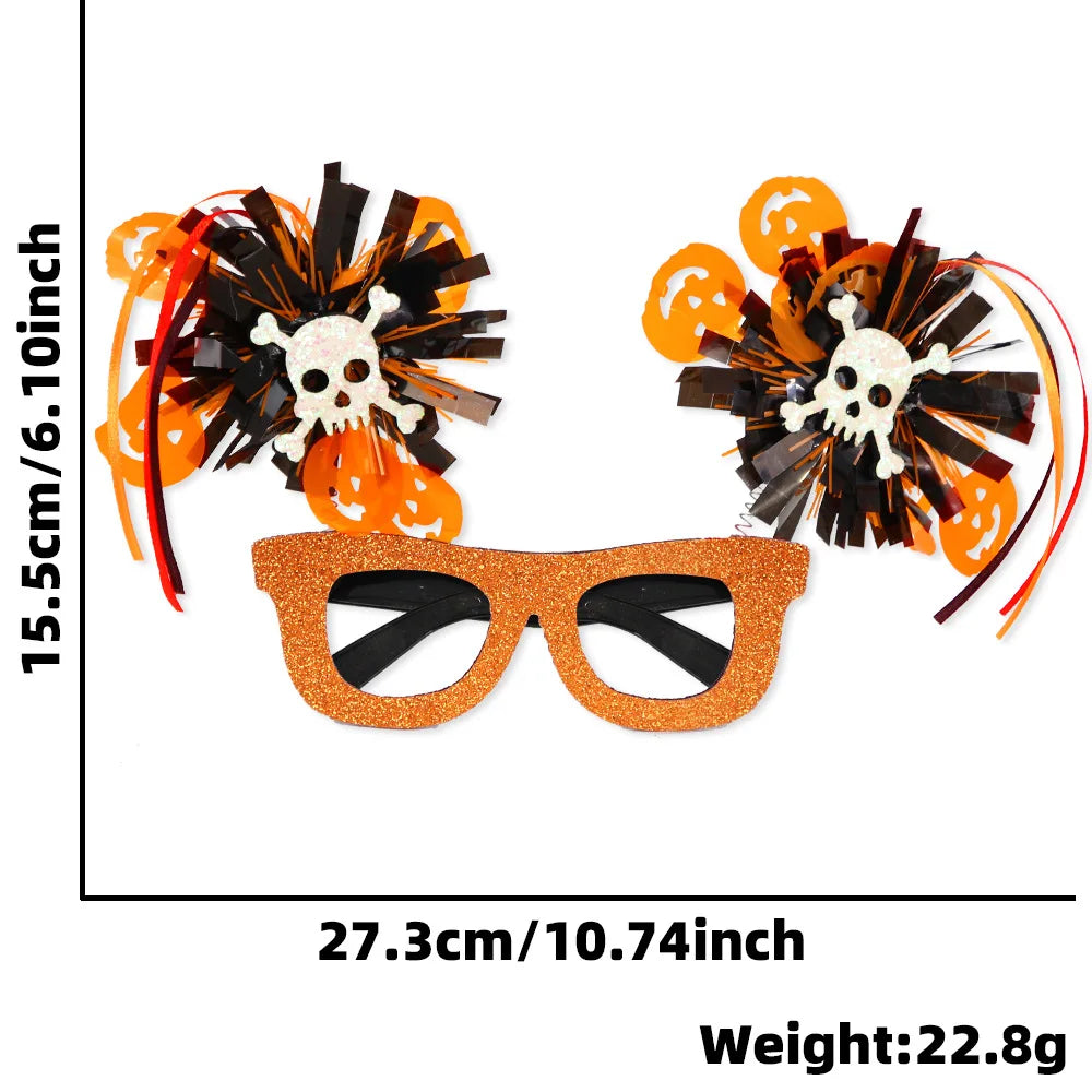 Bobo Ball Striped Colorful Glasses – Fluffy Frames – Halloween & Party Accessory