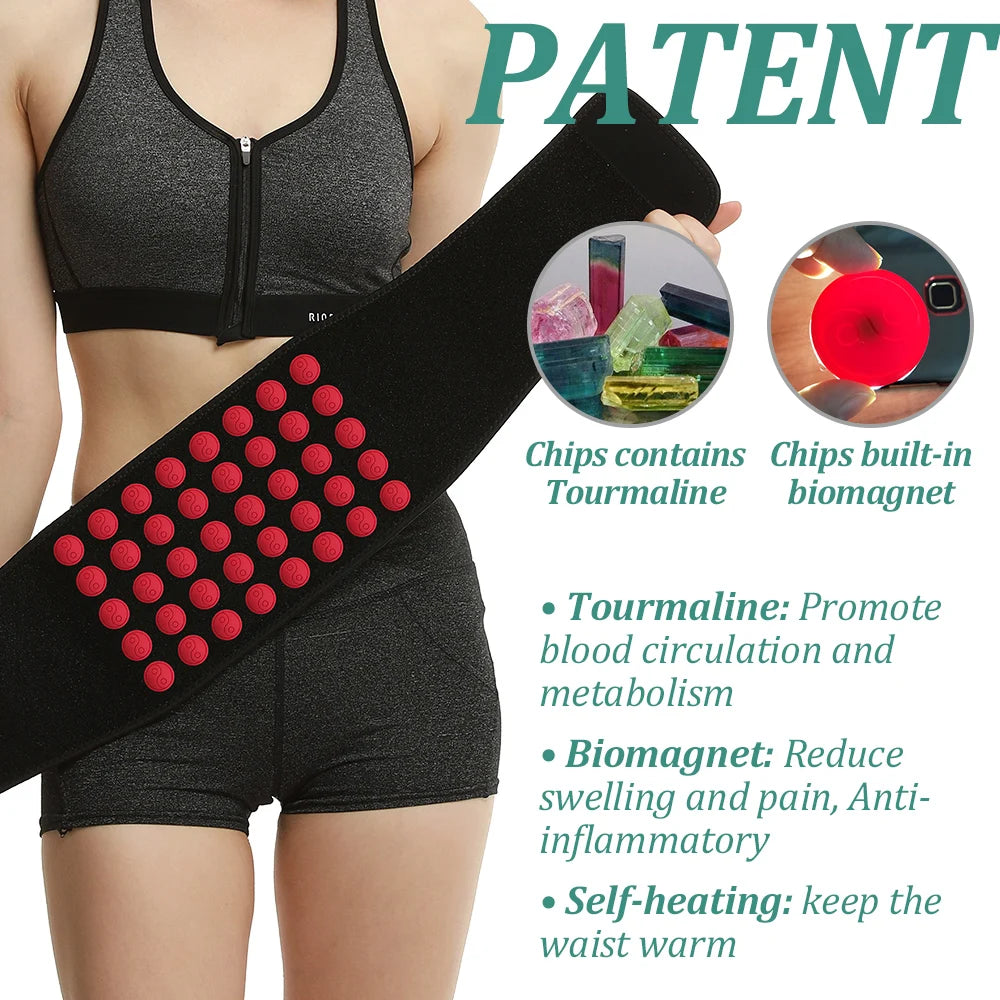 Self-heating tourmaline belt magnetic therapy waist support infrared acupuncture back brace