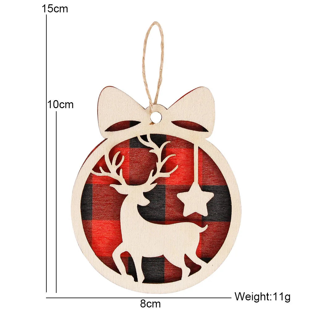 Pendentifs d'arbre de Noël en bois, décorations pour la maison
