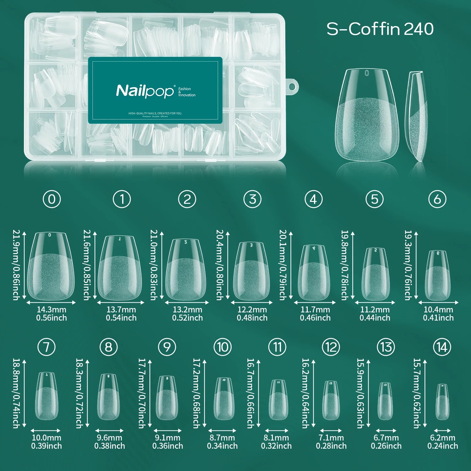 Faux Ongles Semi-Mat Amande 240 pcs