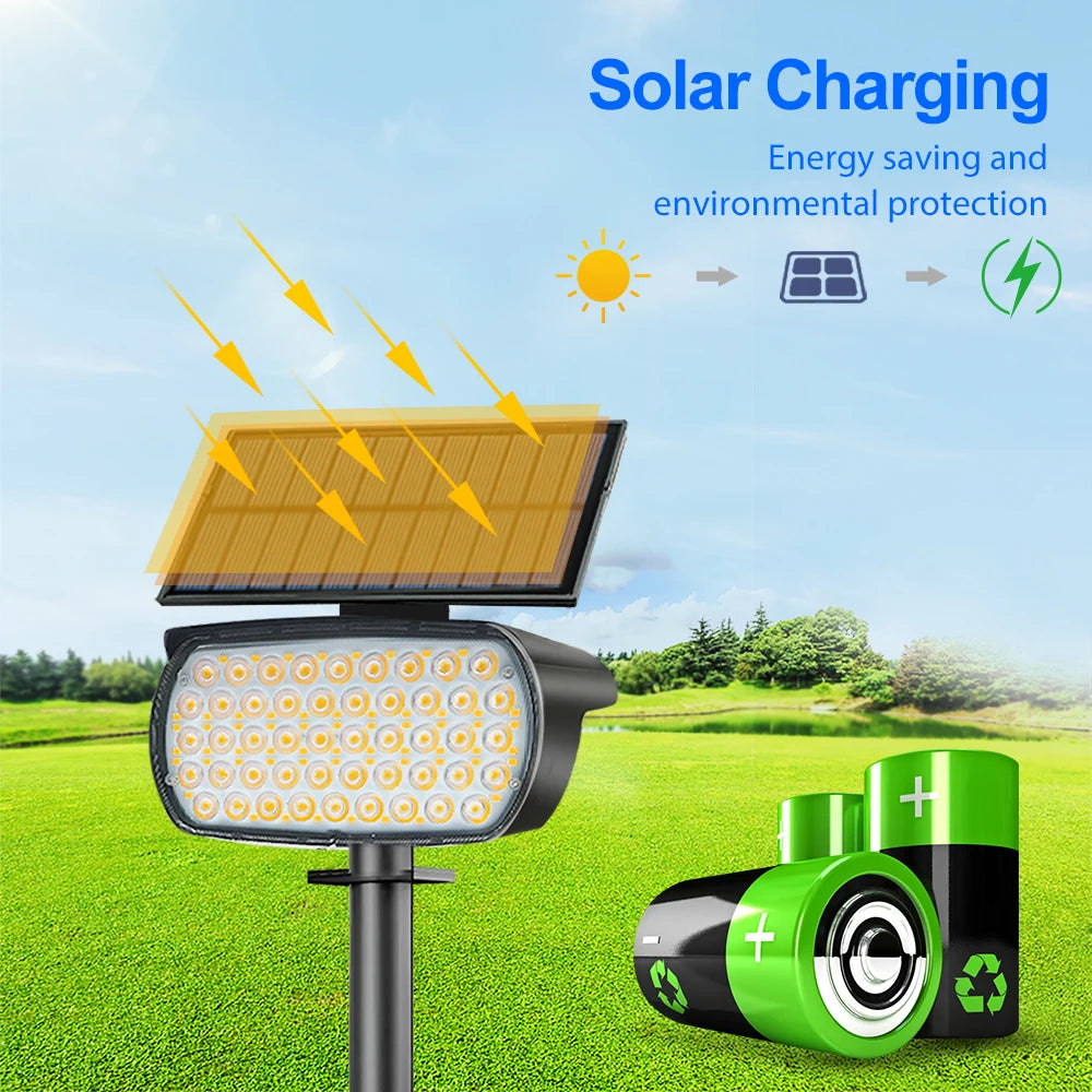 Spot Solaire Paysage 136 LED – Éclairage Extérieur Étanche pour Jardin, Allée et Voie