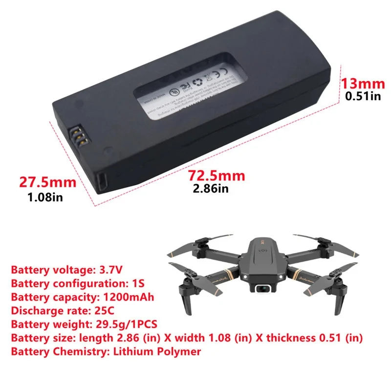 Batterie d'origine 4DRC V4 3.7V 1200MAh pour batterie de Drone V4 RC Quadcopter pièces d'accessoires de remplacement