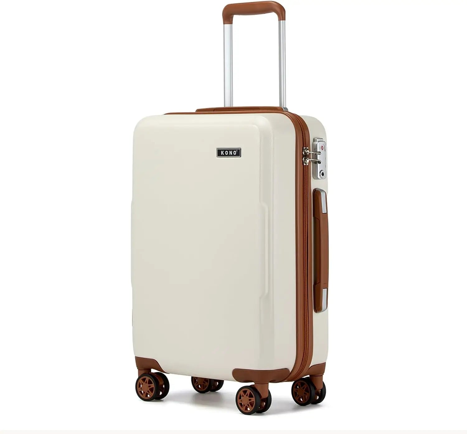 Valise légère à coque rigide avec serrure KONO – TSA, 4 roulettes multidirectionnelles, S-M-L