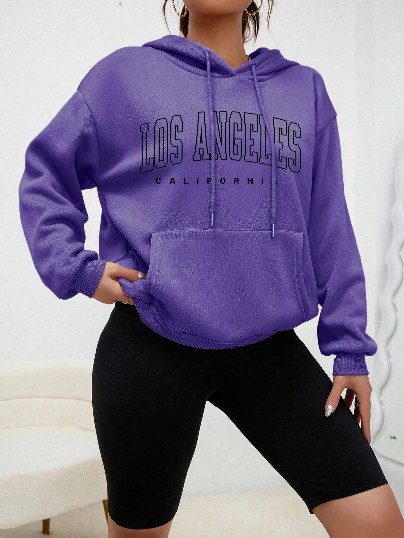 Sweats à capuche Style américain sweat à capuche décontracté Hip Hop Los Angeles Art lettre conception femmes