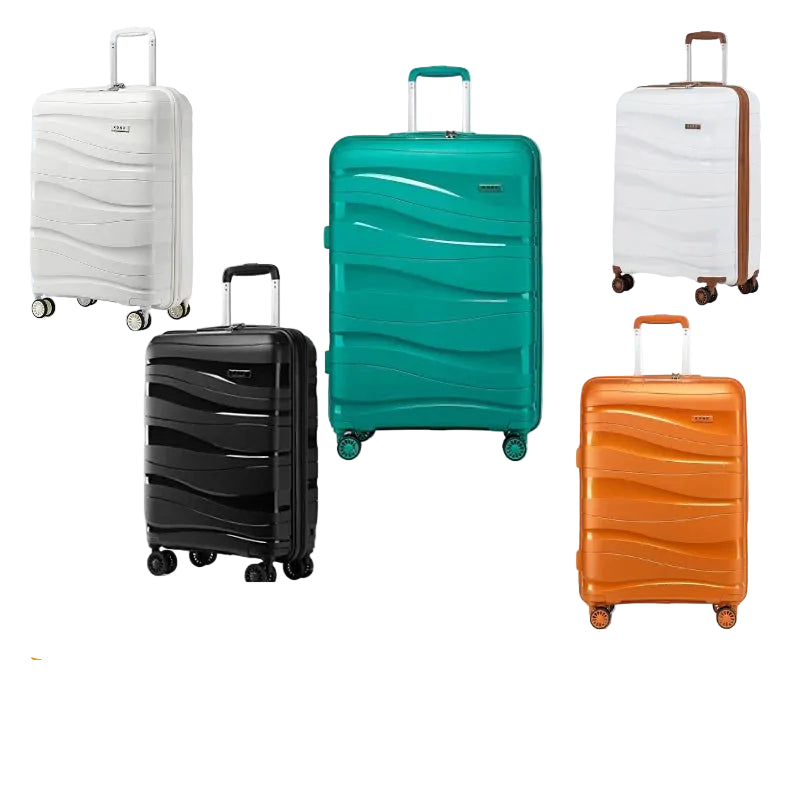 Valise rigide à roulettes légère en polypropylène avec serrure TSA KONO – M, L, XL, ensembles 2, 3 ou 4 pièces