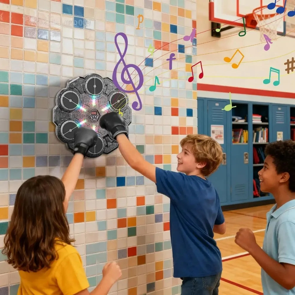 Machine d'entraînement de boxe musicale intelligente – Compatible Bluetooth, 2-5 modes d'éclairage, sport de boxe pour adultes et enfants, entraînement de gymnastique