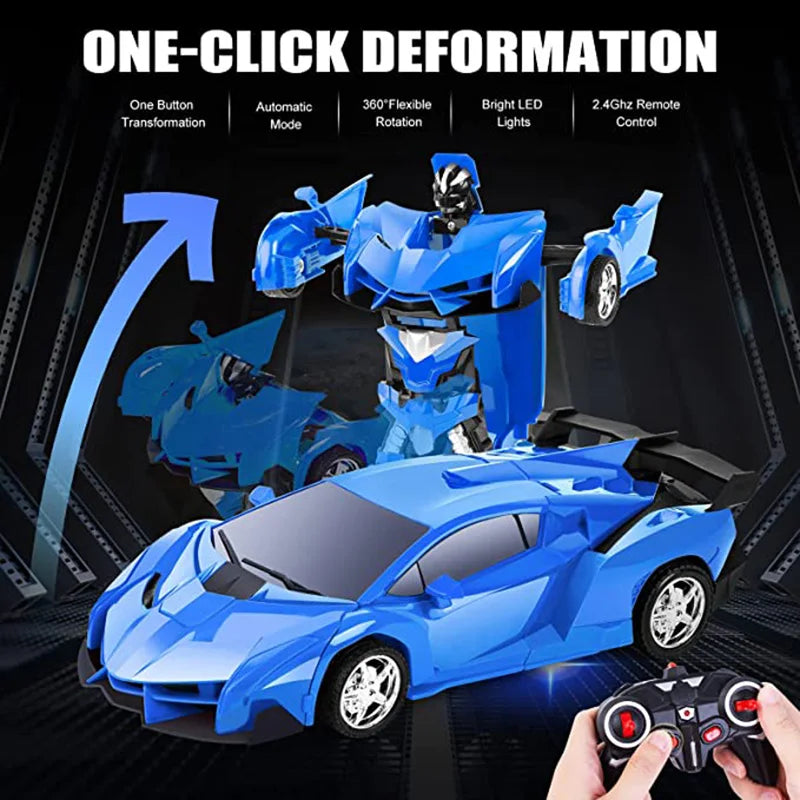 2 in 1 Remote Control Cars for Kids RC Transformation Robot Models Outdoor Sports Toys for Boys