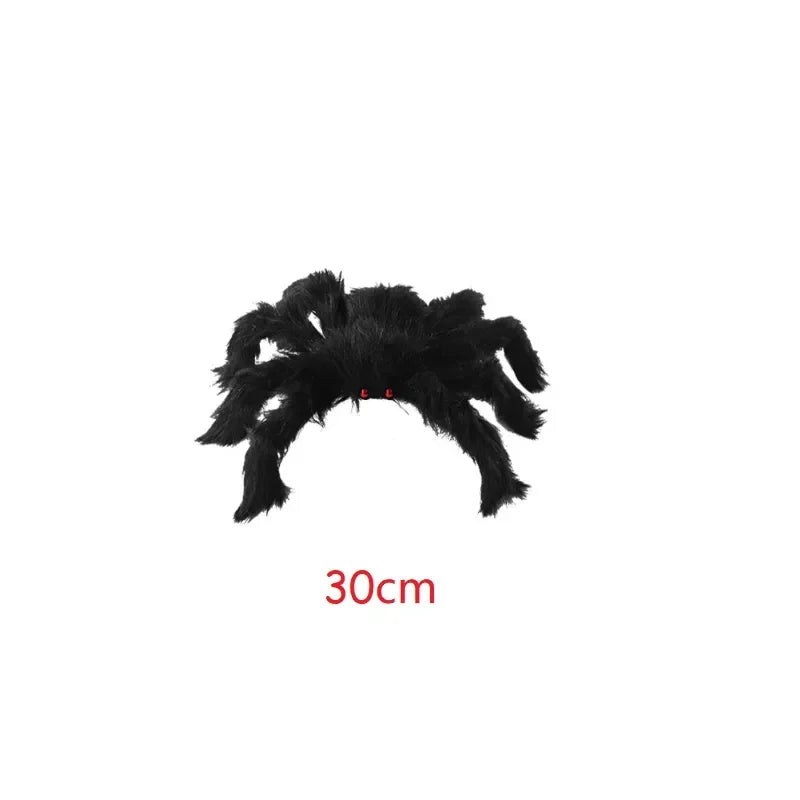 Peluche Araignée Noire Surdimensionnée – Décoration Halloween 30–90 cm