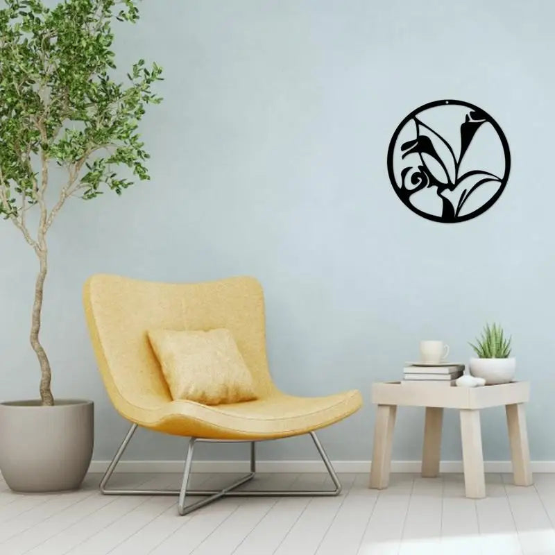 Tree of Life Metal Wall Decor, Iron Wall Sconce, Hollow Lily Sketch, Living Room Bedroom Decoration 