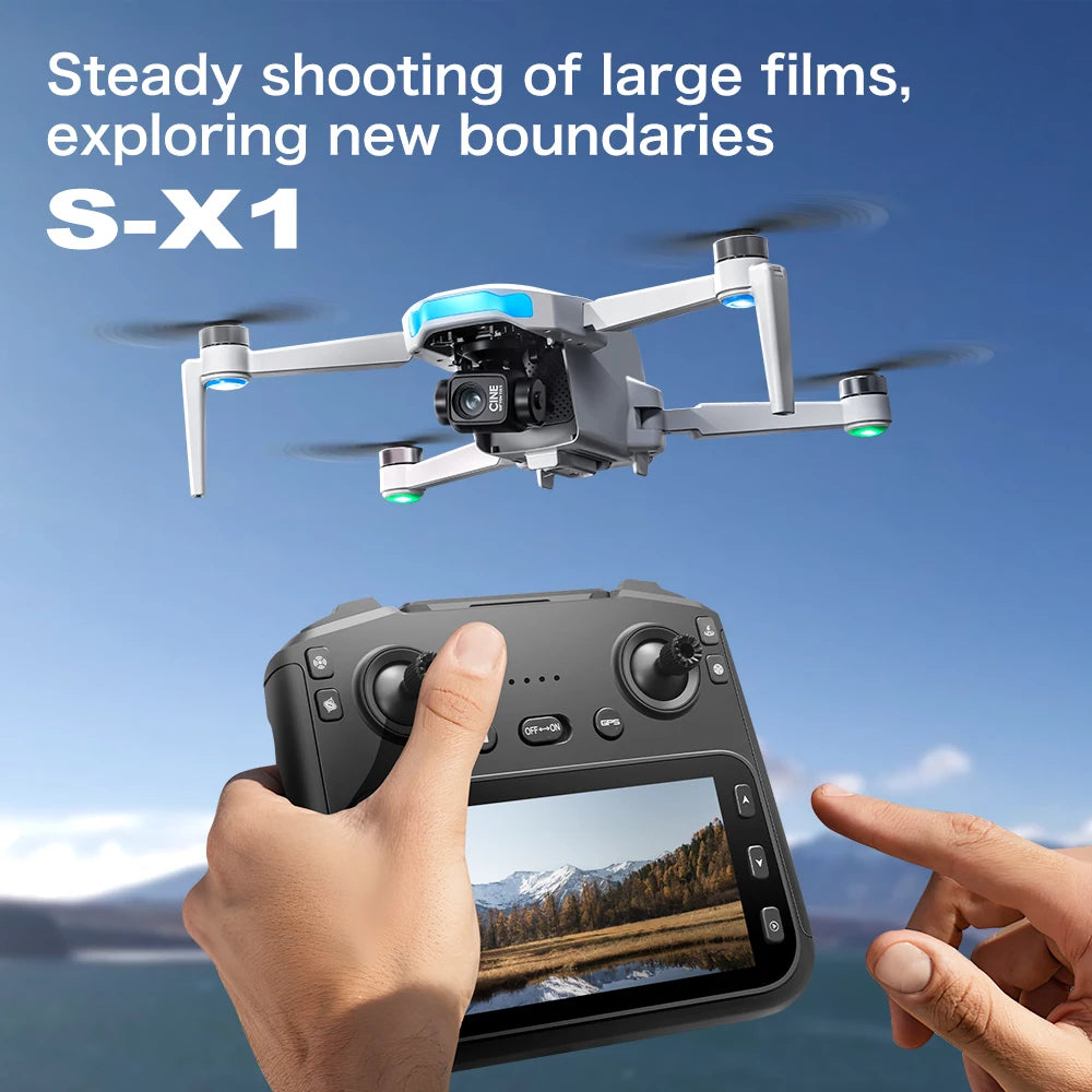 S-X1 GPS Drone 8K HD – Caméra professionnelle 3 axes, WIFI, quadrirotor pliant