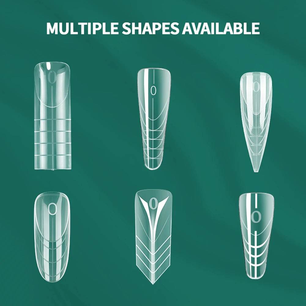Formes d’ongles français double forme, 360 pièces, 6 styles uniques