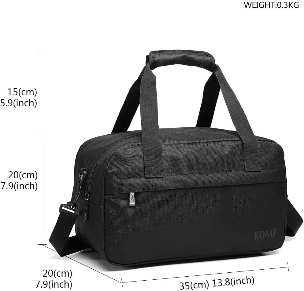 Étui léger en tissu à 2 vitesses avec sac à bandoulière KONO, chariot de cabine Noir
