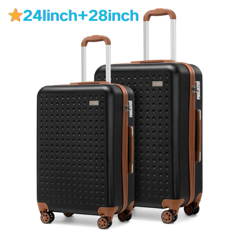 Bagage rigides KONO – Bagages à main 100% ABS, serrure TSA, chariots légers (M + L)