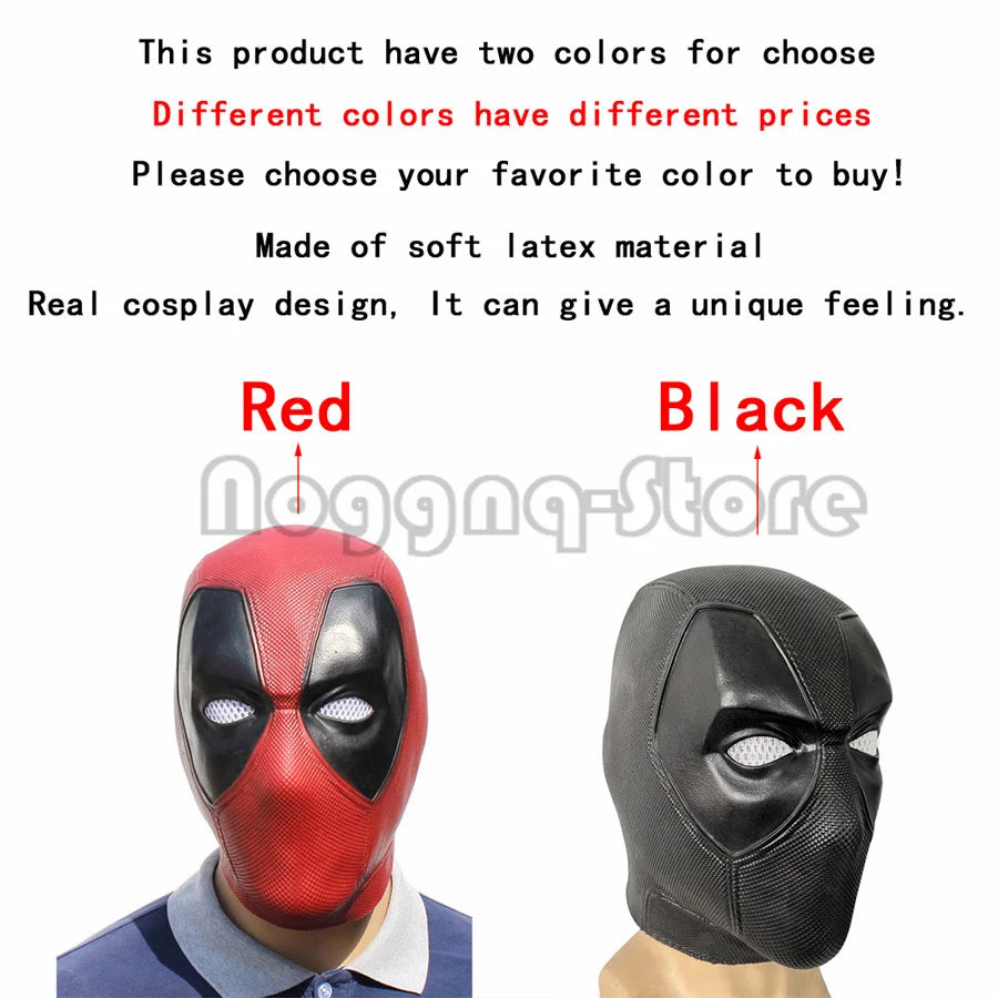 Cosplay film personnage super-héros noir ou rouge Deadpool drôle Halloween masque complet carnaval fête Mardi Gras accessoires de déguisement