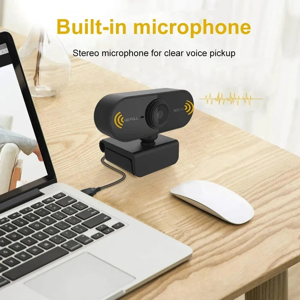 1080P HD Webcam Camera with Built-in Microphone for Computer,