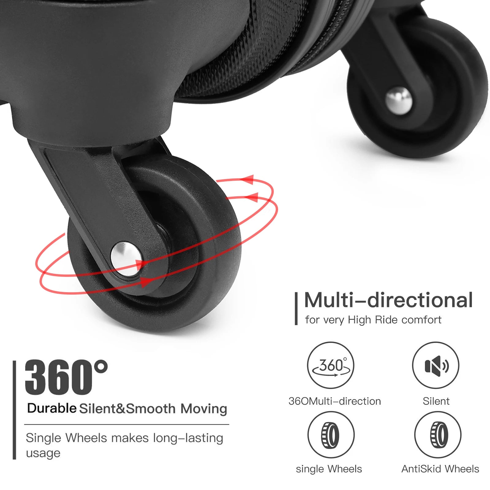 Hardshell Case avec 4 roulettes spinner et serrure à combinaison numérique KONO – 55/66/75 cm