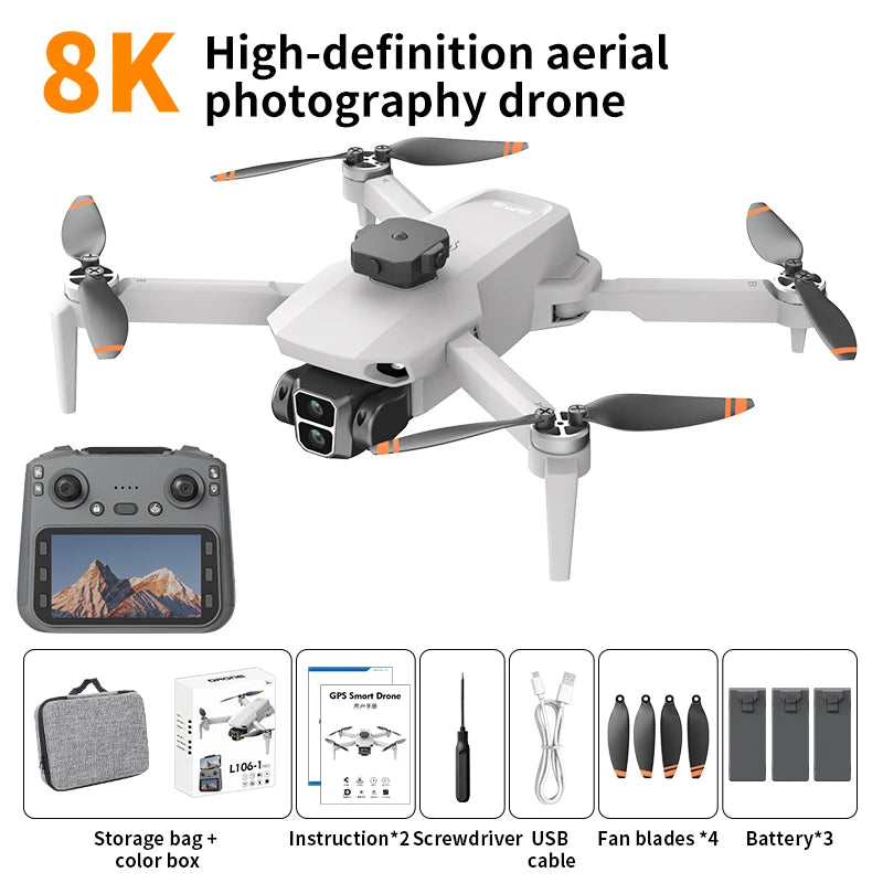 Drone L601-1 Pro 2025 – GPS, Caméra 8K HD, Écran LCD et Évitement d’Obstacles