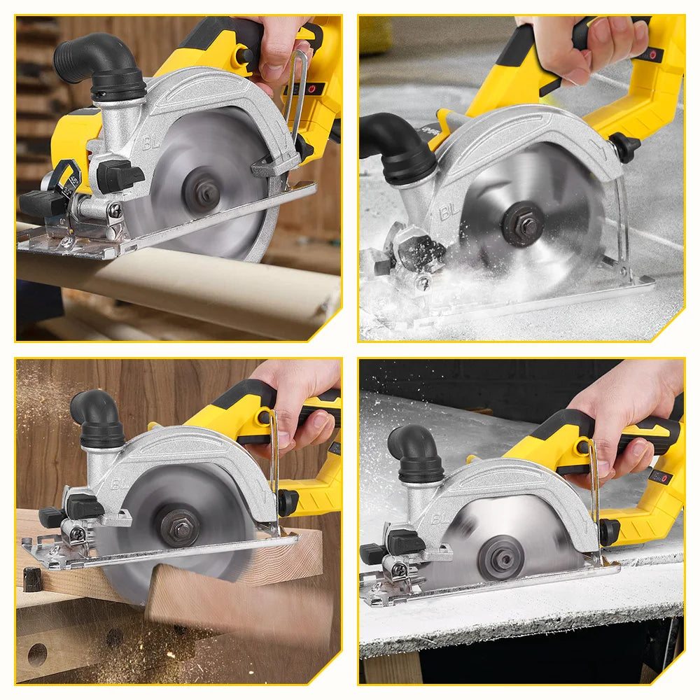 Scie circulaire électrique sans balais MELLWIN 6 pouces (150 mm) – scie portative sans fil pour bois et matériaux divers, compatible batterie Makita 18 V / 21 V