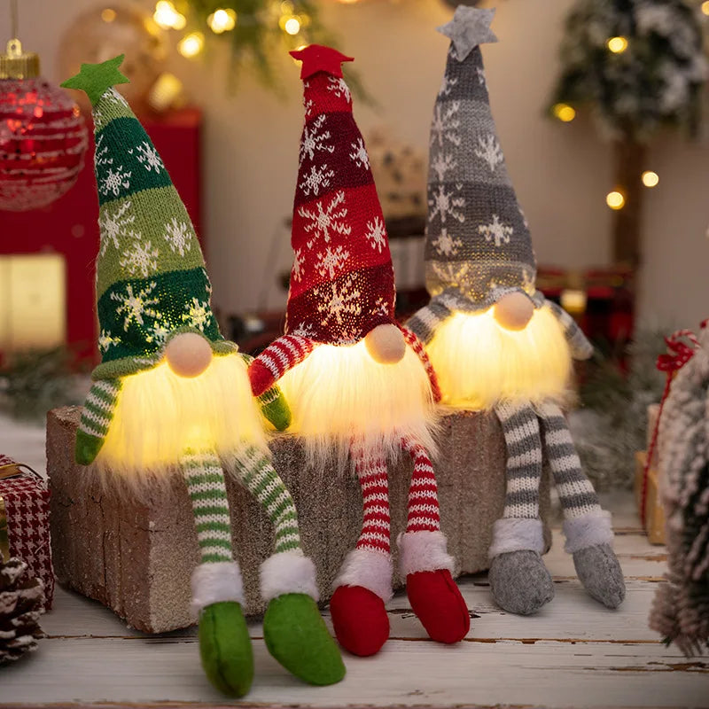 Poupée Elfe/Gnome LED 20-30 cm avec Lumières – Décoration de Noël