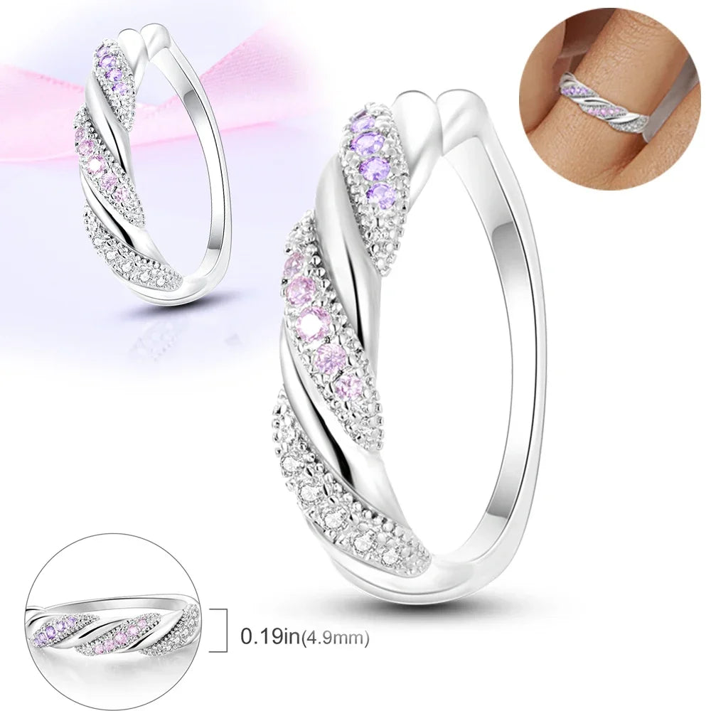 Colorful Zircon Sun Moon Star Stackable Rings for Women.