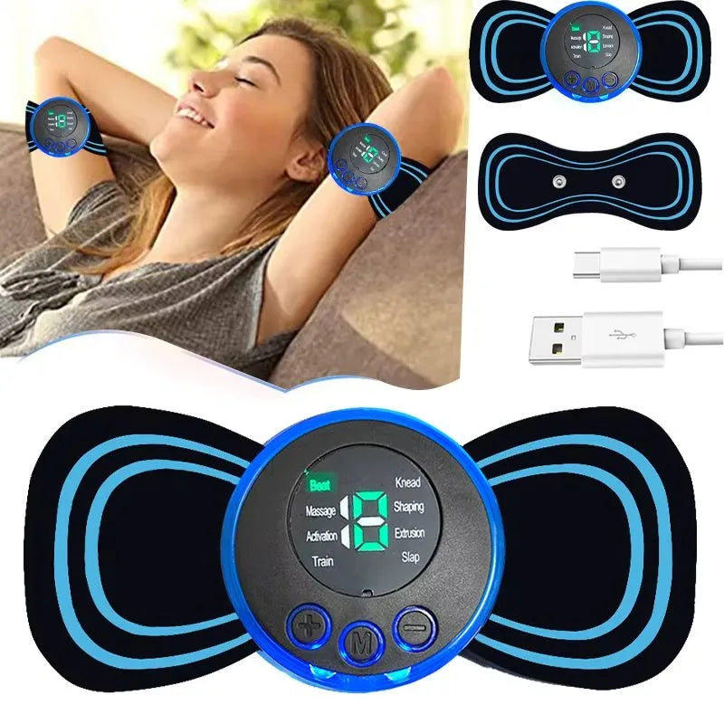 Mini masseur cervical électrique intelligent – Portable avec patch de massage et modes réglables