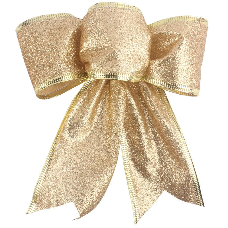 Décoration de Noël, petit nœud à 3 oreilles de 15 cm, décoration d'arbre de Noël