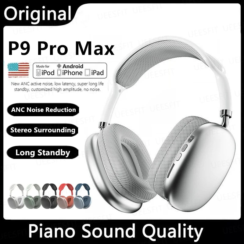 P9 PRO MAX Air Wireless Headphones Noise Cancelling Bluetooth Earphones Mic Over Ear Headphones