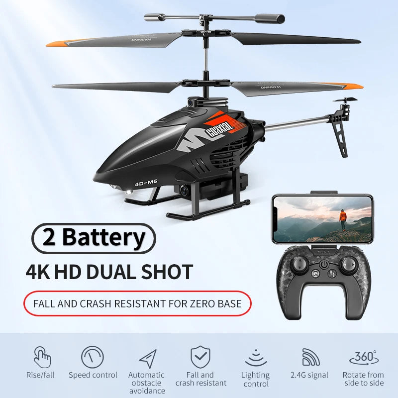 Drone Mini M6 Pro 4K HD, Détection de Gestes, Hélicoptère RC Quadricoptère, Jouet Télécommandé pour Enfants