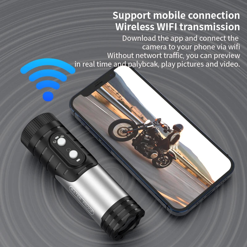 Mini caméra sport JETO 4K – Caméra stabilisée pour vélo, moto et activités outdoor