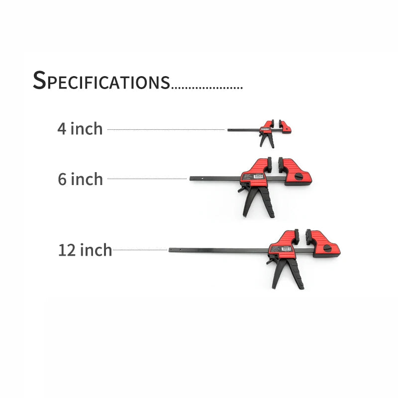 Clamps, 4, 6, 12 Inch F-Clamp Quick Ratchet, Heavy Duty Woodworking Bar Clamp Kit, Reverse Clamping 100, 150, 300mm