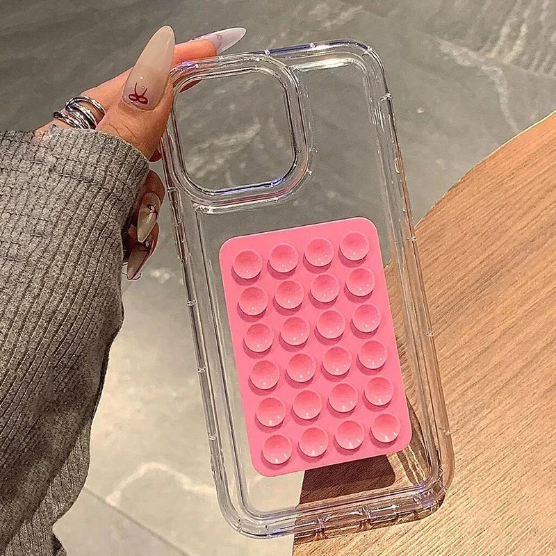 Coque transparente à ventouse 3D – Étui souple antichoc pour iPhone