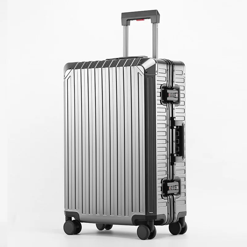 Valise à roulettes en aluminium pour voyage SUSHIMU – hommes et femmes, 20, 24 et 28 pouces