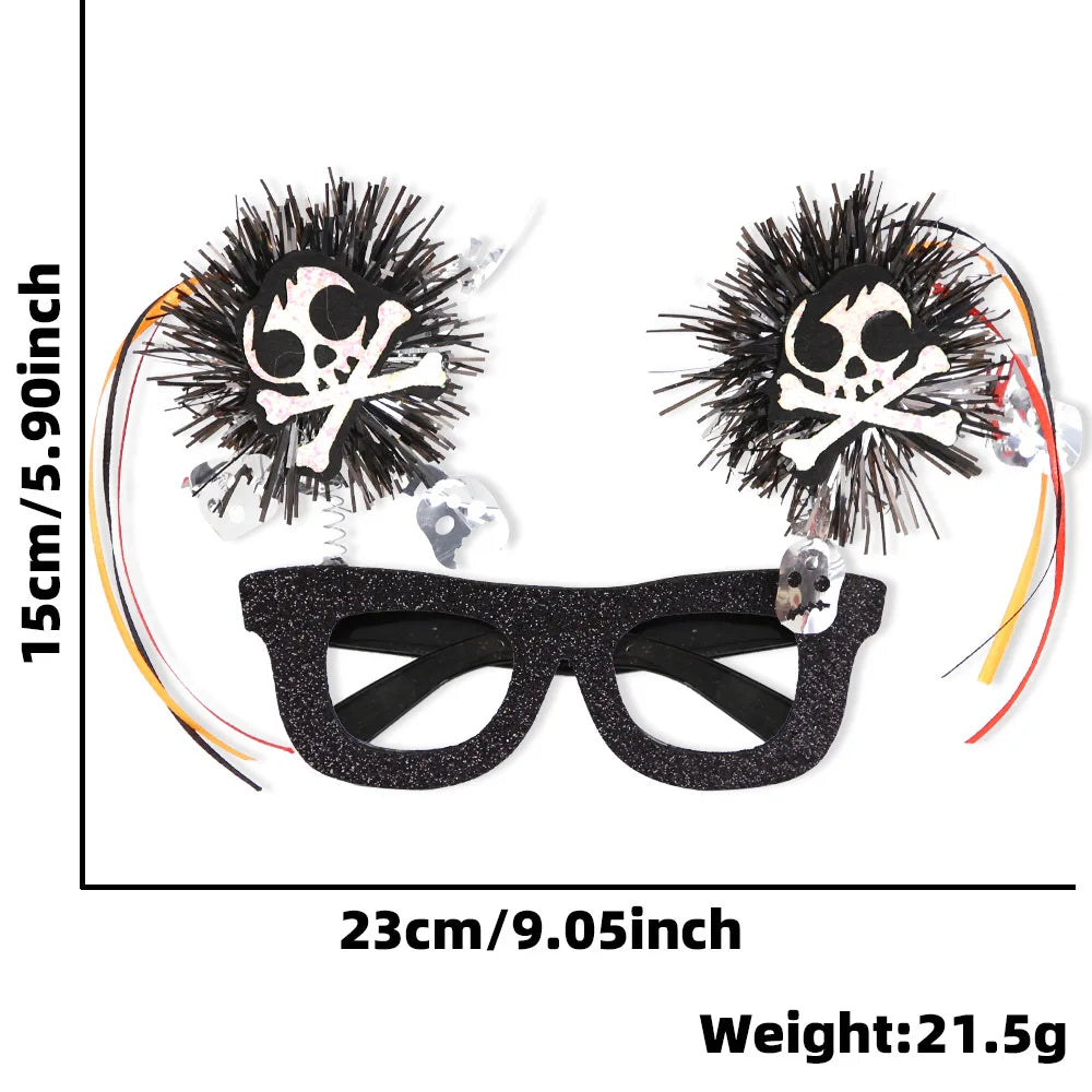 Bobo Ball Striped Colorful Glasses – Fluffy Frames – Halloween & Party Accessory