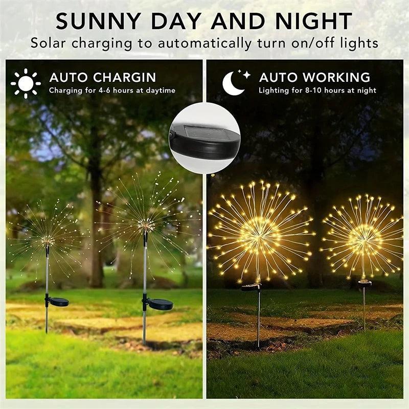 90 or 200LED Solar Lights Waterproof, 8 Modes Outdoor Lighting, Christmas String Lights, Garden Decoration