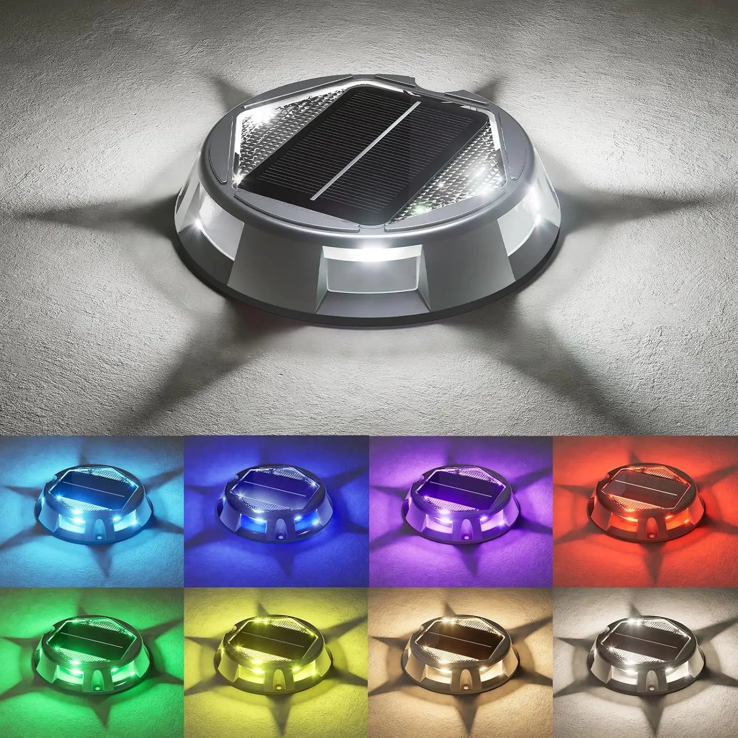 T-SUNRISE RGB Solar-Bodenstrahler – 1/2/4 Stück, dekorative LED-Außenleuchten, IP68, für Garten, Hof und Landschaftsbau
