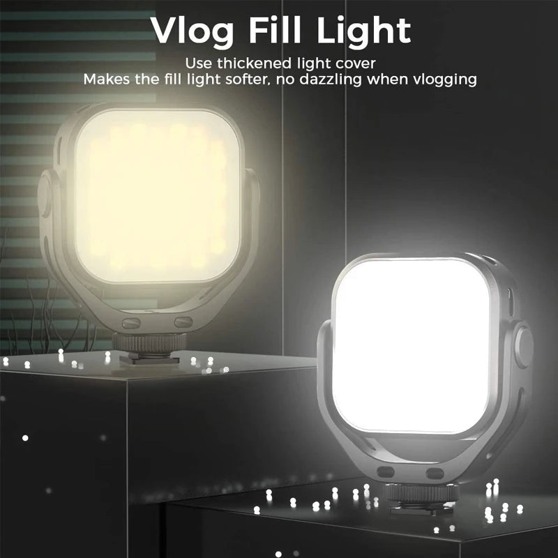 Lampe vidéo LED Portable et réglable, avec support de montage rotatif à 360 degrés, rechargeable, DSLR SLR, VL66