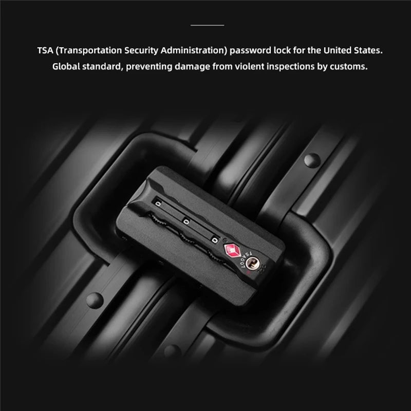 Valise télescopique en alliage d’aluminium et de magnésium – bagage rigide à roulettes, 20, 22, 24, 26 et 29 pouces